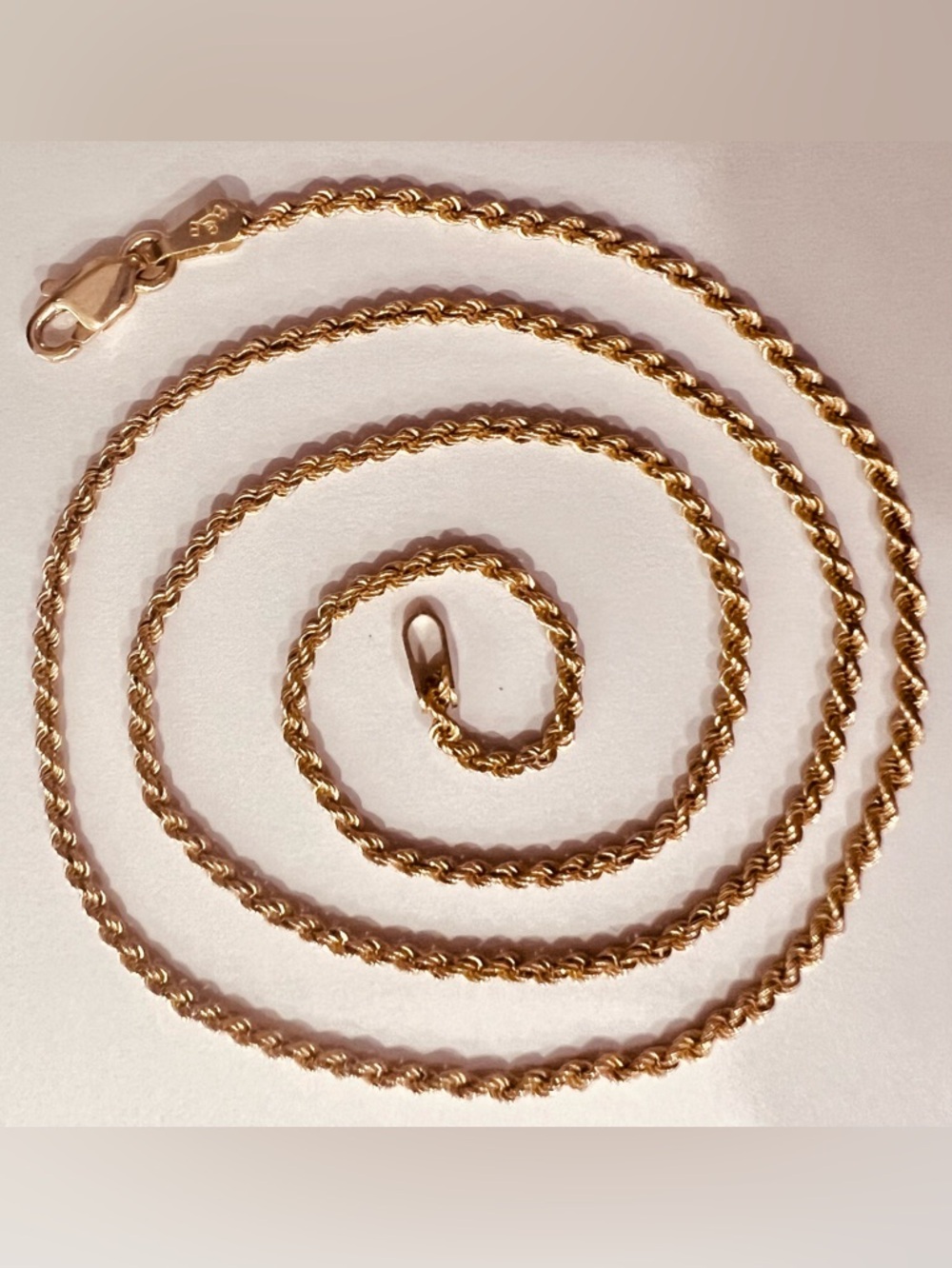 ✨BAILEY, BANKS & BIDDLE BBB 14K Solid Gold 16” Rope Chain Necklace Looks New
